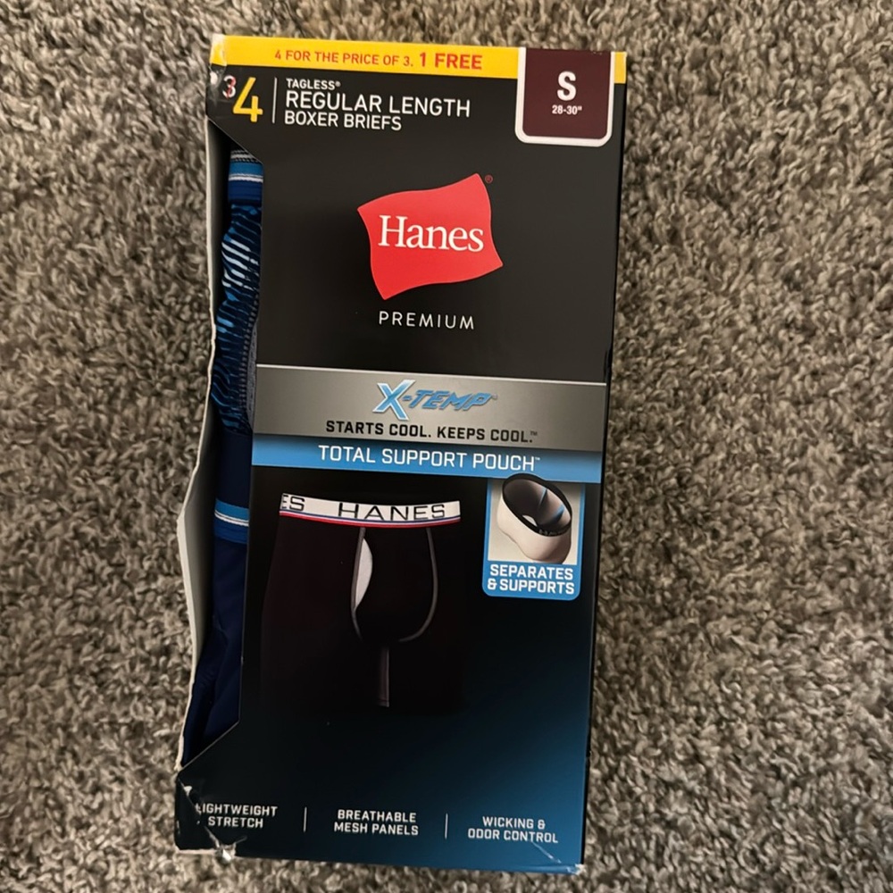 Hanes Premium X-Temp Boxer Briefs Size Small